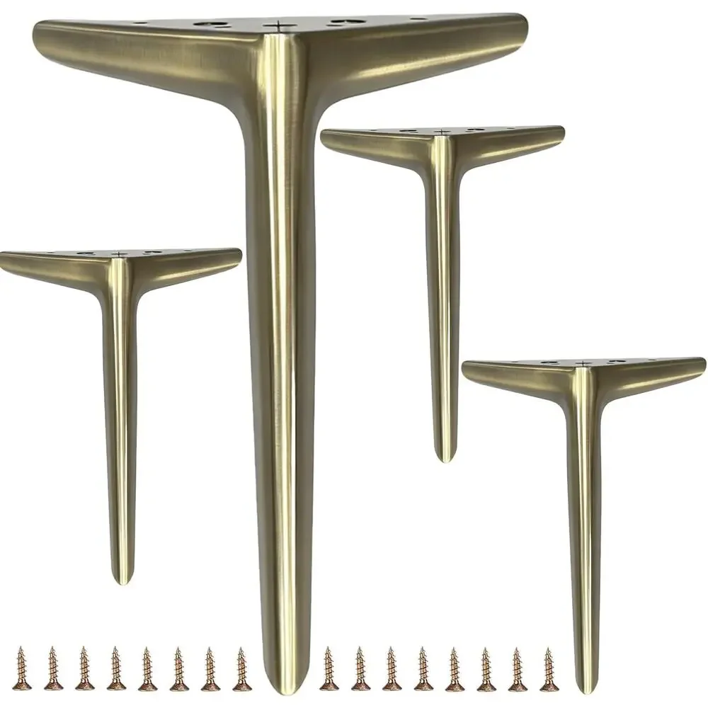 New 9.8 inch Brushed Bronze Color Metal Furniture Legs Set of 4